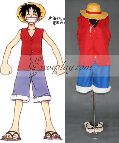 One Piece Luffy 1st Cosplay Costume - Including Shoes