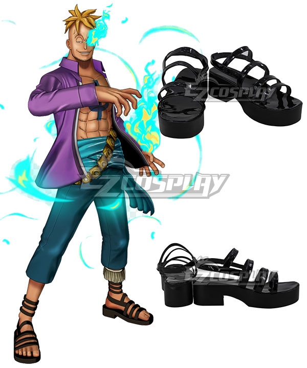 One Piece Marco Black Cosplay Shoes
