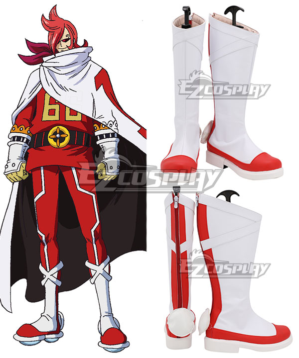 One Piece Vinsmoke Ichiji White Red Shoes Cosplay Boots