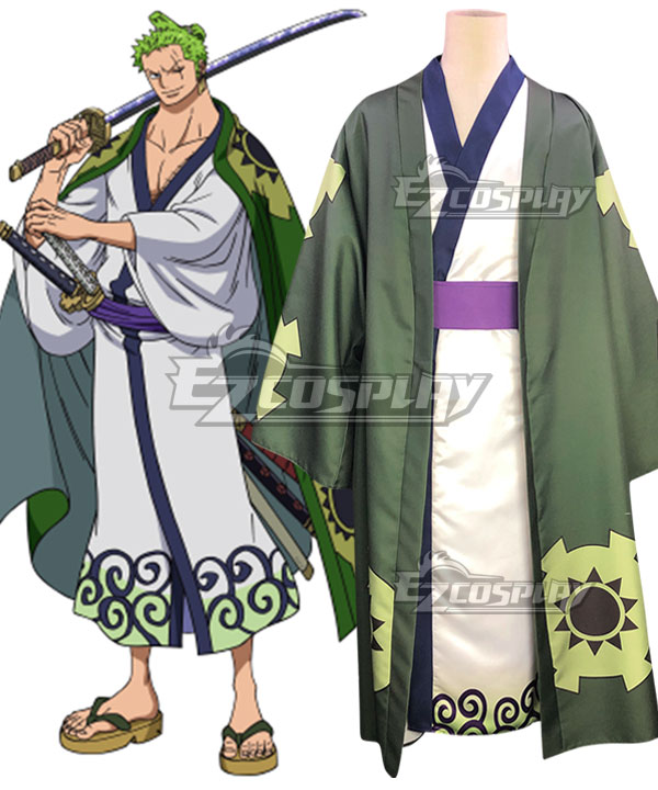 One Piece Wano Country Arc Roronoa Zoro Kimono Cosplay Costume