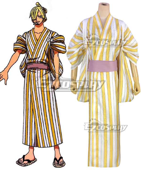 One Piece Wano Country Arc Sanji Vinsmoke Kimono Cosplay Costume