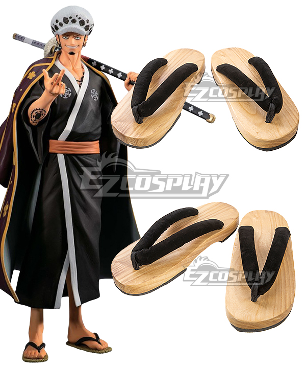 One Piece Wano Country Trafalgar D Water Law Black Cosplay Shoes