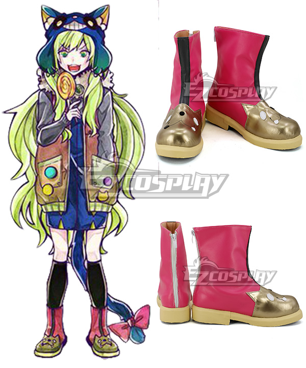 Ookami Game Wolf Game Kamiki Ritsu Red Golden Cosplay Shoes