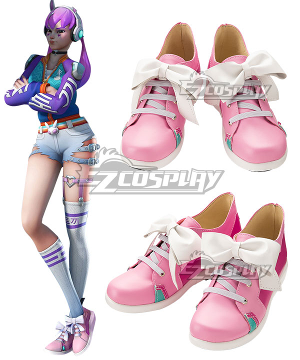 Overwatch2 OW2 D.Va Hana Song New Skin Halloween Pink Cosplay Shoes