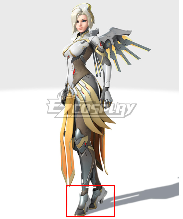 Overwatch 2 OW Mercy Grey Cosplay Shoes
