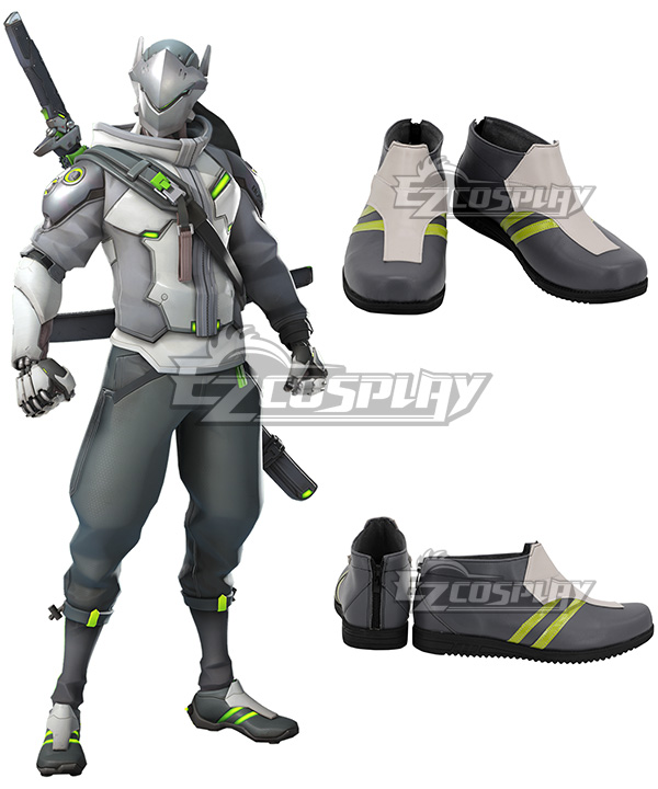Overwatch 2 Shimada Genji Grey Cosplay Shoes