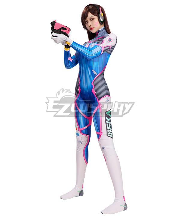 Overwatch OW DVa Hana Song Zentai Jumpsuit Cosplay Costume
