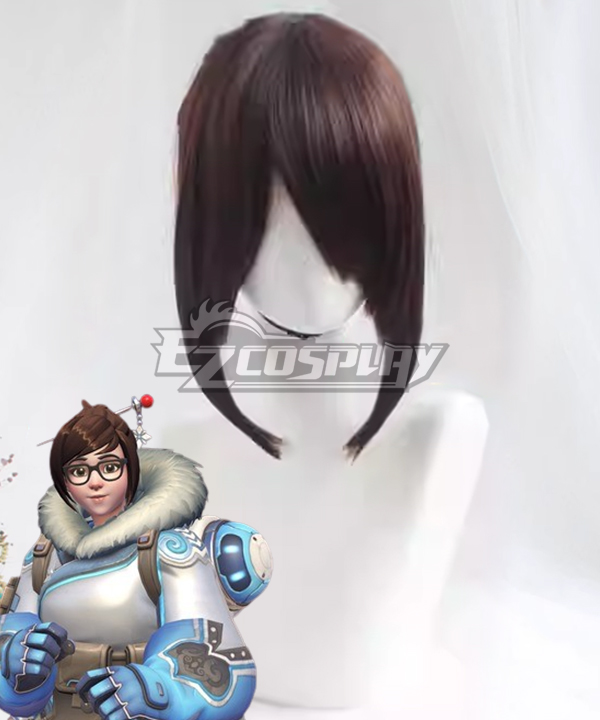 Overwatch OW Dr. Mei Ling Zhou Brown Cosplay Wig