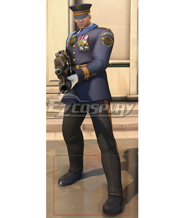 Overwatch OW Formal Uniform Soldier 76 Black Cosplay Cosplay Shoes