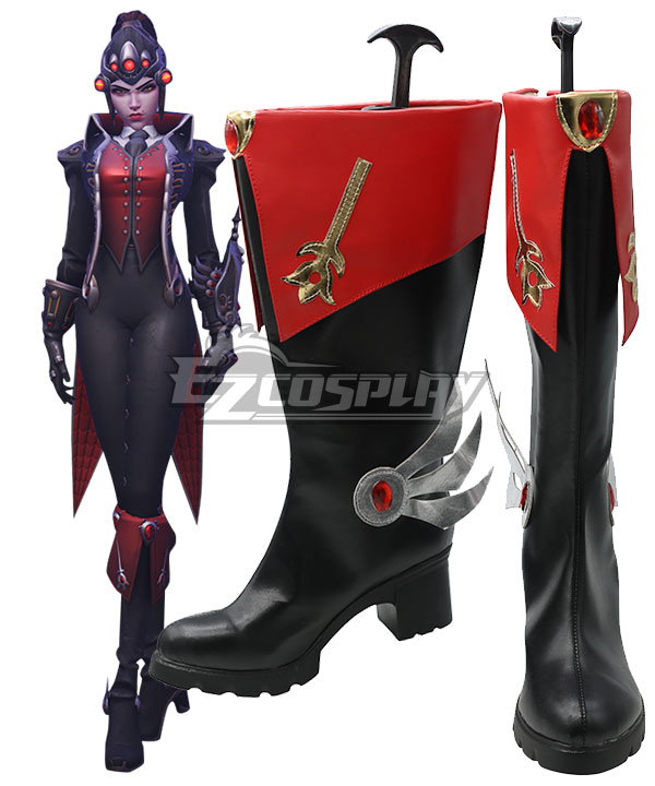 Overwatch OW Huntress Widowmaker Black Cosplay Shoes
