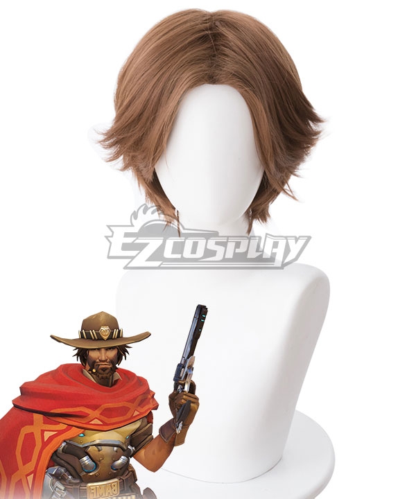 Overwatch OW Jesse McCree Brown Cosplay Wig - 419L