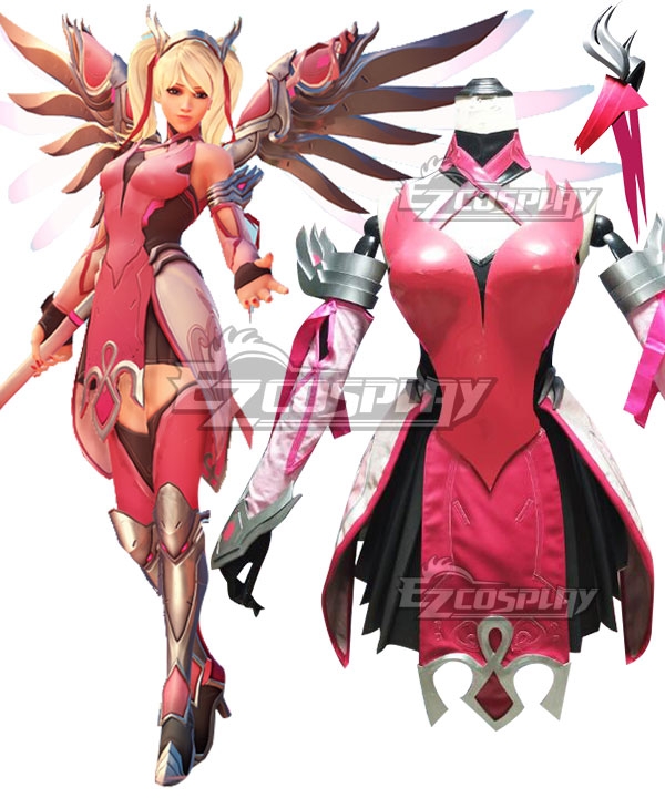 

Overwatch OW Pink Mercy Charity Skin Mercy Angela Ziegler Cosplay Costume