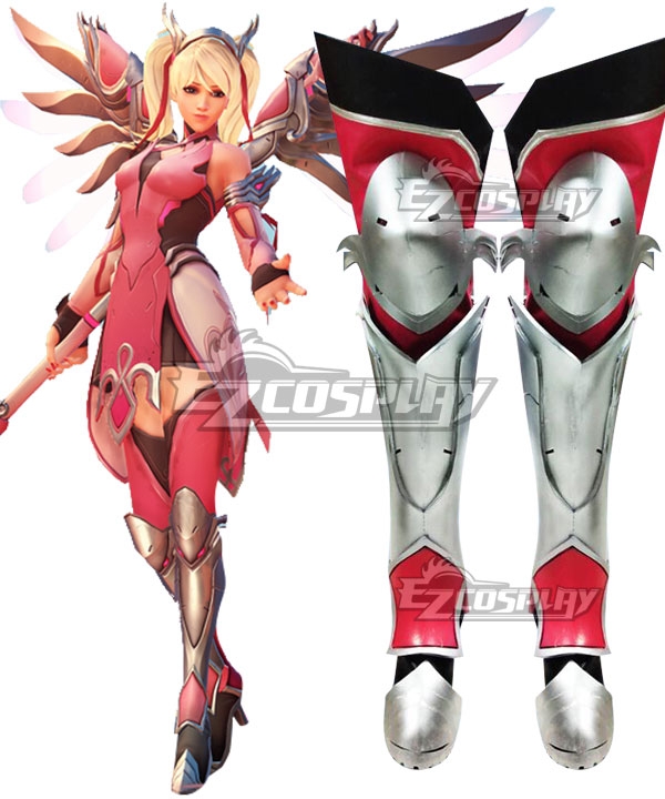 

Overwatch OW Pink Mercy Charity Skin Mercy Angela Ziegler Pink Shoes Cosplay Boots