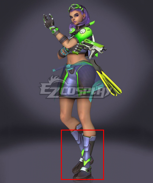 Overwatch OW Sombra Summer Skin Green Shoes Cosplay Boots