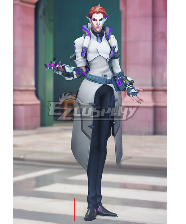 Overwatch OW Storm Rising Skin Scientist Moira Black Cosplay Shoes