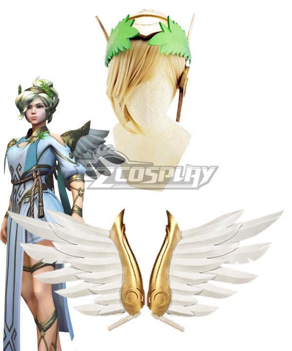 Overwatch OW Summer Games 2017 Winged Victory Mercy Skin Wing Head wear and Earring Cosplay Accessory Prop