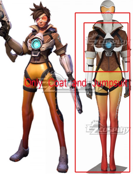 

Overwatch OW Tracer Lena Oxton Yellow Cosplay Costume - Only Coat and Jumpsuit