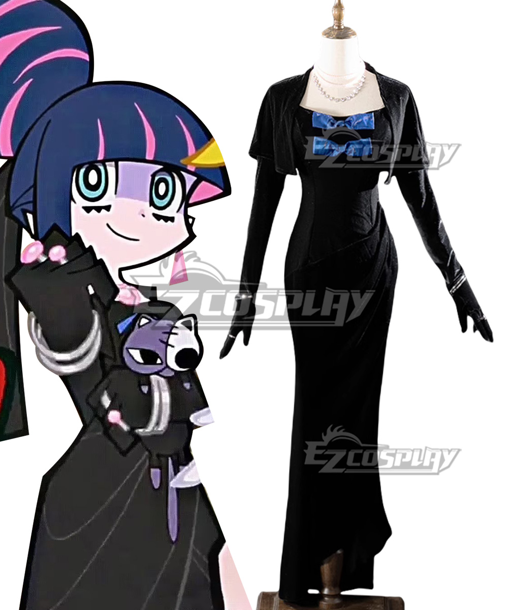 Panty And Stocking With Garterbelt Anarchy Stocking Black Dress Cosplay Costume
