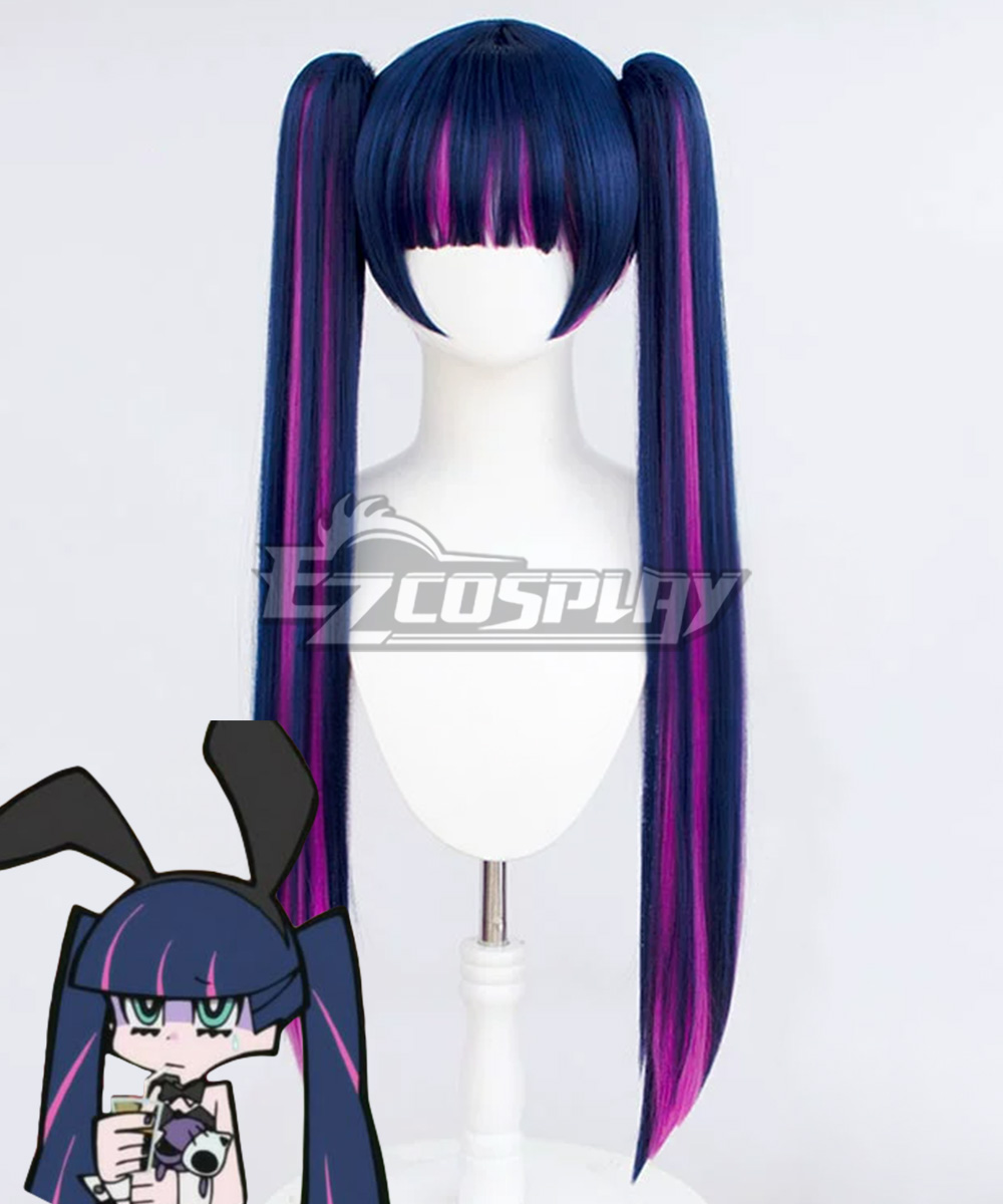 New Panty And Stocking with Garterbelt Anarchy Stocking Blue Purple Cosplay Wig