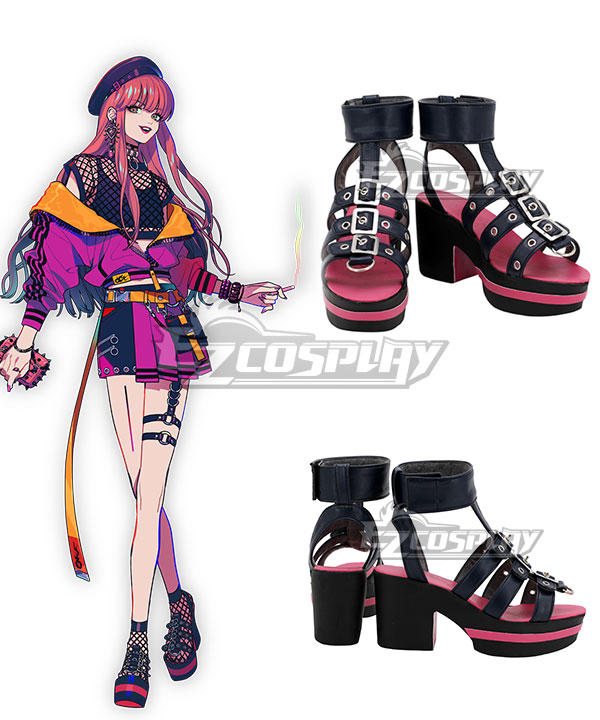 Paradox Live BAE Anne Faulkner Black Shoes Cosplay Boots