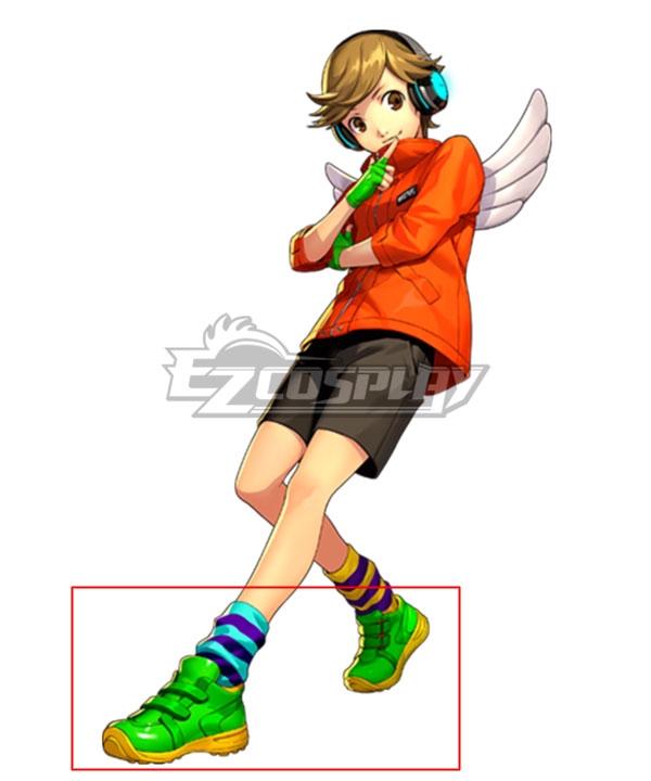 Persona 3: Dancing Moon Night Ken Amada Green Cosplay Shoes