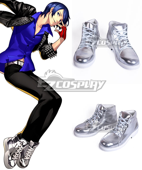 Persona 5: Dancing Star Night Yusuke Kitagawa Silver Cosplay Shoes - A Edition