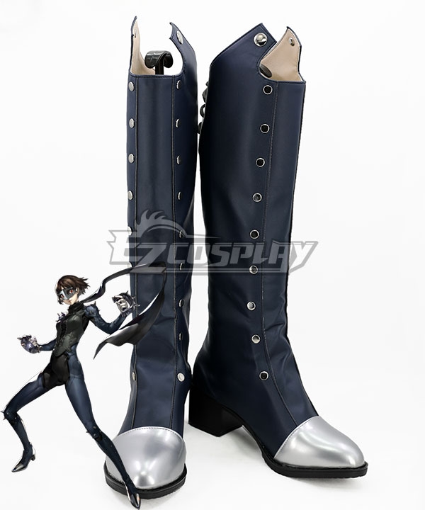 Persona 5 Queen Makoto Niijima Deep Grey Shoes Cosplay Boots - B Edition