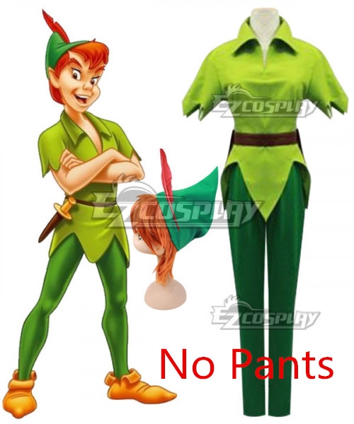 Peter Pan Adult Men Costume Green Carnival Party Cosplay Costume - No Pants