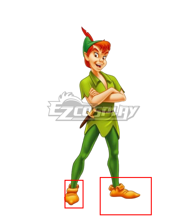 

Peter Pan Adult Men Green Orange Shoes Cosplay Shoes