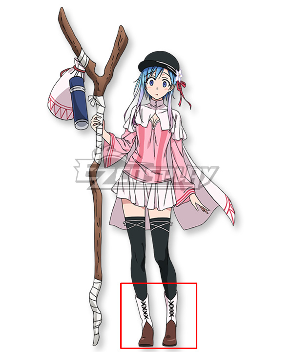 

Plunderer Hina Brown White Shoes Cosplay Boots