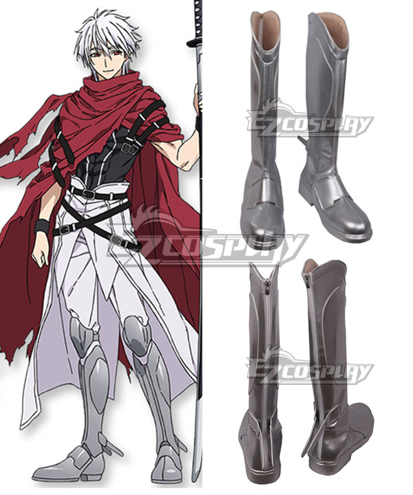 Plunderer Licht Bach Sliver Gray Shoes Cosplay Boots