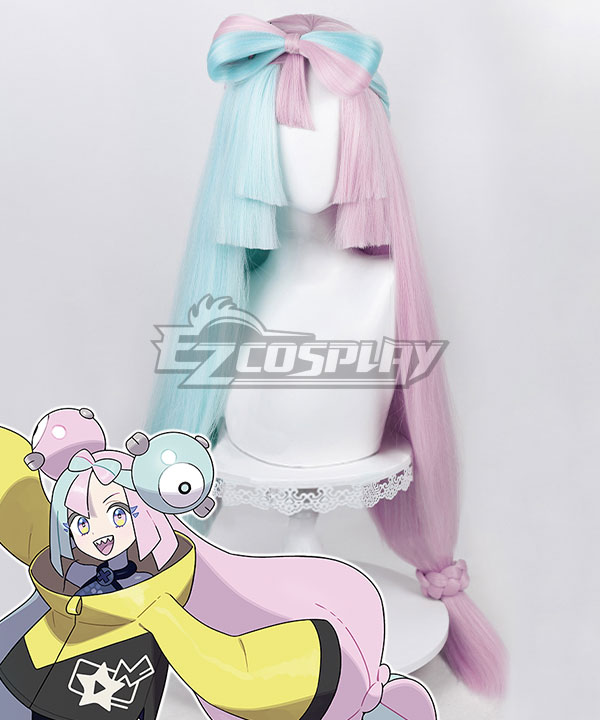 PM Scarlet and Violet Iono Pink Blue Cosplay Wig