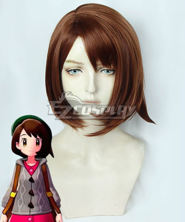 PM PM Sword and PM Shield Female Trainer Brown Cosplay Wig