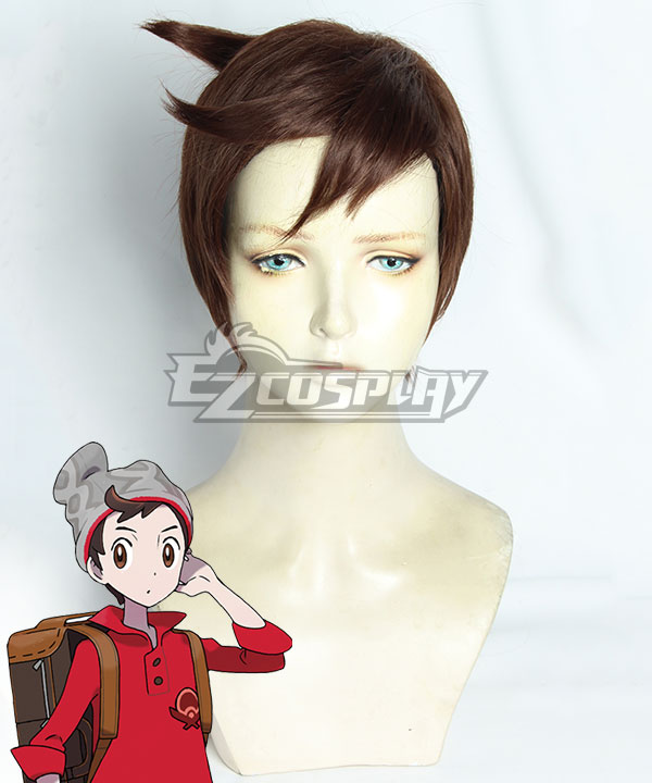 PM PM Sword And Shield Male Trainer Brown Cosplay Wig