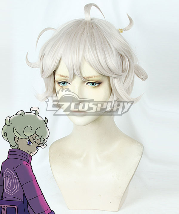 PM PM Sword And Shield Bede White Grey Cosplay Wig