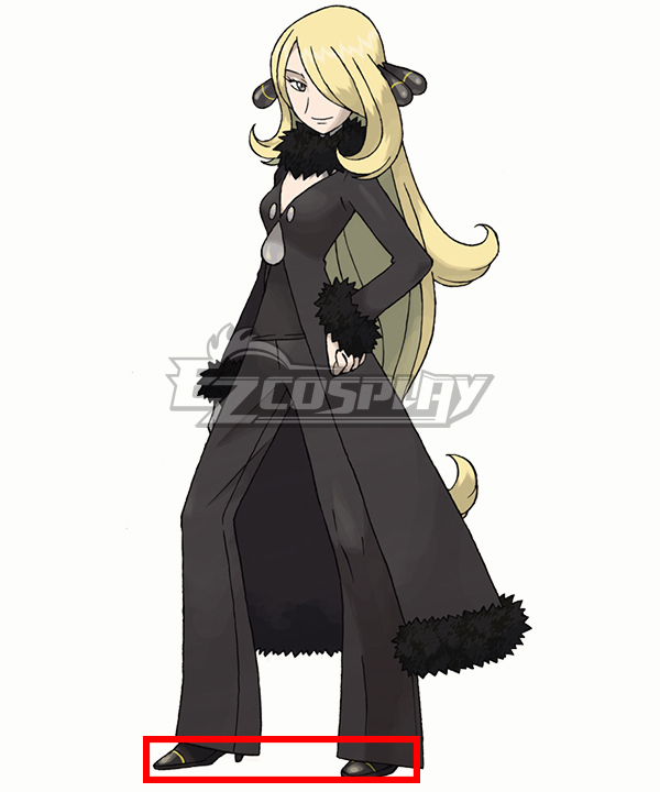 PM Sun and Moon Cynthia Black Cosplay Shoes