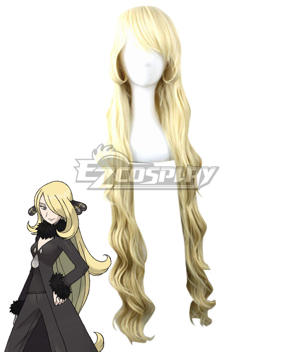 PM Sun and Moon Cynthia Golden Cosplay Wig