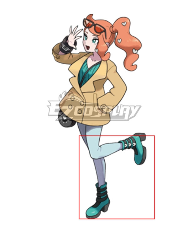 

Pokemon Sword And Pokemon Shield Sonia Blue Green Cosplay Shoes