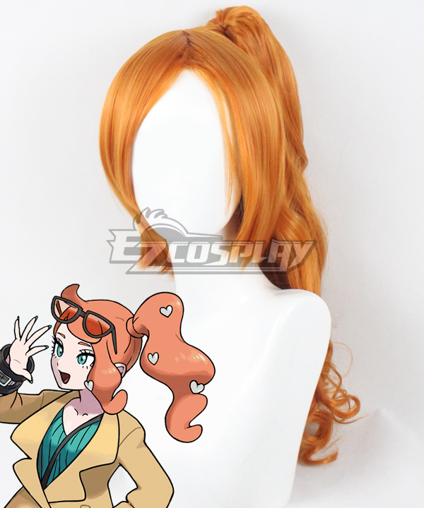Pokemon Sword and Pokemon Shield Sonia Orange Cosplay Wig