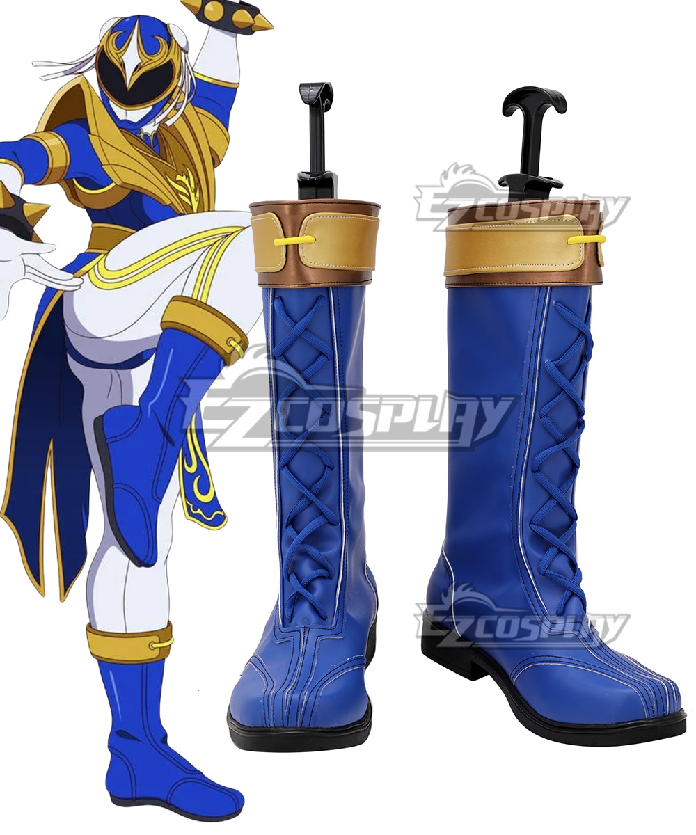 Power Rangers: Battle for the Grid Street Fighter Blue Phoenix Ranger Chun-Li Ranger Blue Shoes Cosplay Boots