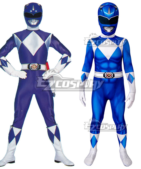 Kids Power Rangers billy blue ranger Zentai Jumpsuit Cosplay Costume