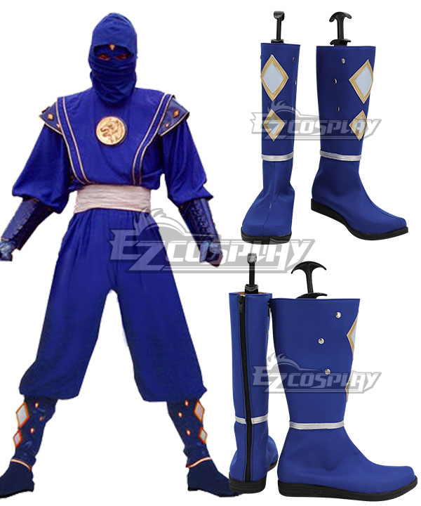 Power Rangers Blue Ninjetti Ranger Blue Cosplay Shoes