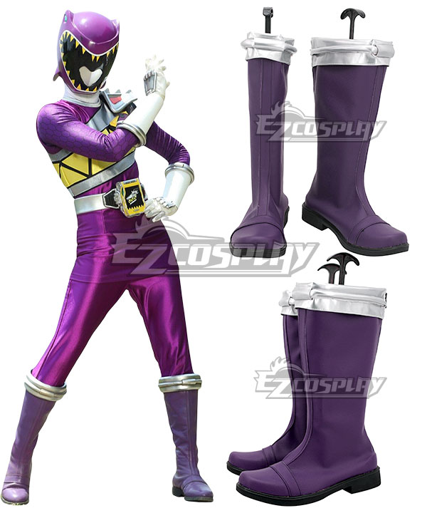 Power Rangers Dino Charge Dino Charge Purple Ranger Purple Shoes Cosplay Boots