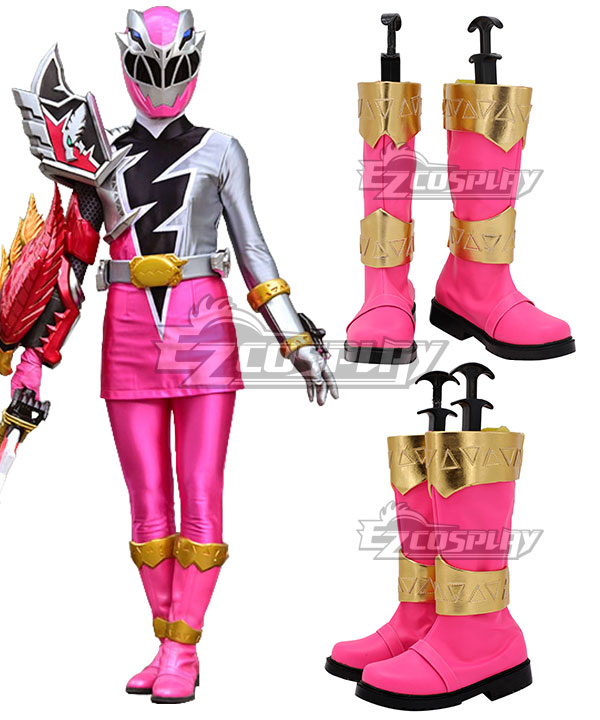 Power Rangers Dino Fury Pink Ranger Pink Shoes Cosplay Boots