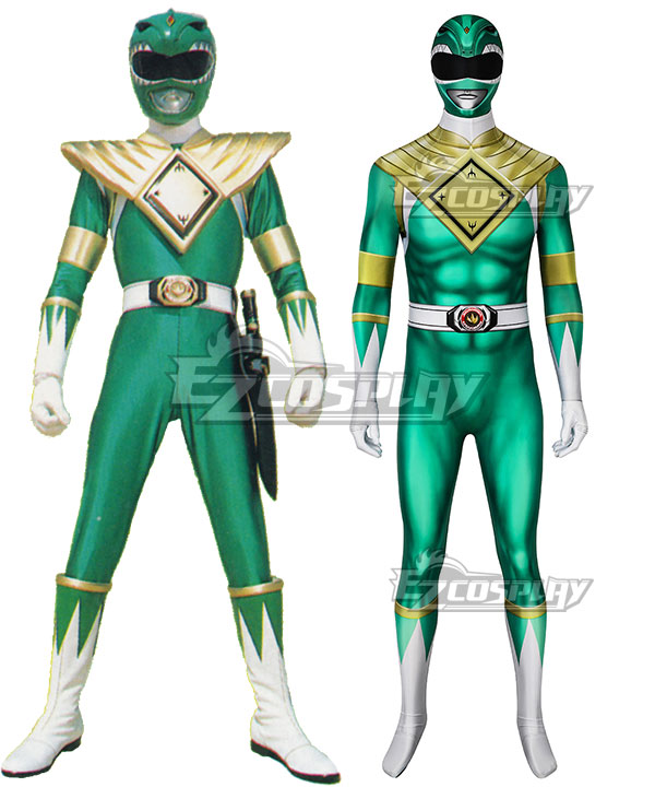 Mighty Morphin Power Rangers Green Ranger Zentai Jumpsuit Cosplay Costume