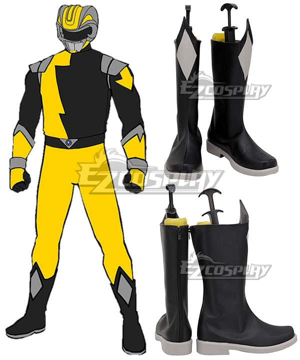 Power Rangers HyperForce HyperForce Yellow Black Shoes Cosplay Boots