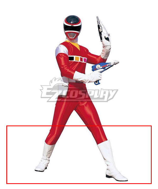 Power Rangers In Space Red Black Blue Yellow Pink Space Ranger White Shoes Cosplay Boots