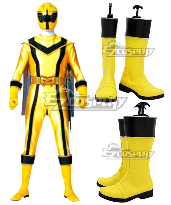 Power Rangers Mystic Force Yellow Mystic Ranger Yellow Shoes Cosplay Boots
