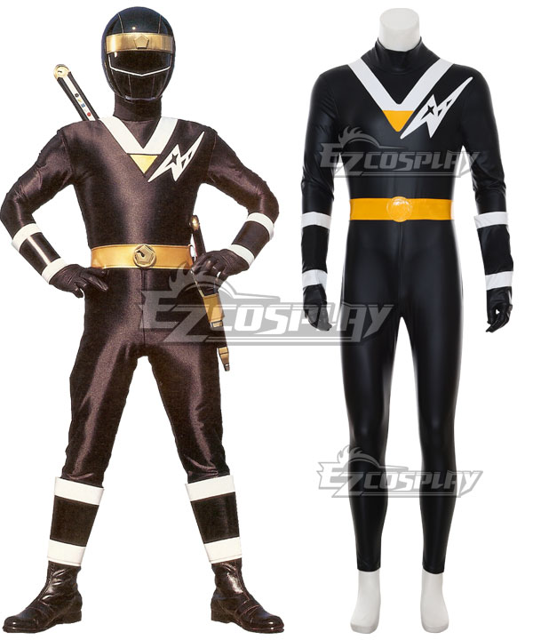 Power Rangers Ninja Sentai Kakuranger NinjaBlack Cosplay Costume