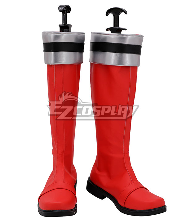 Power Rangers Rules Red SPD Ranger Red Shoes Cosplay Boots